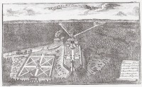 Hermitages in New Forest. Engraving of 1720. 