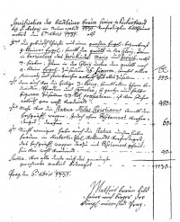 Bill for work on Nativity Scene from 6. 12. 1731
